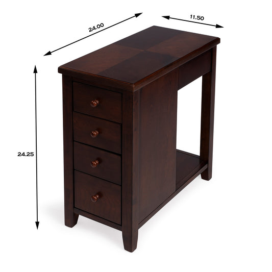 Butler Specialty Company - Kelton 11.5 in. W Rectangular Wood 4 Drawer Side Table, Dark Brown - 9250024