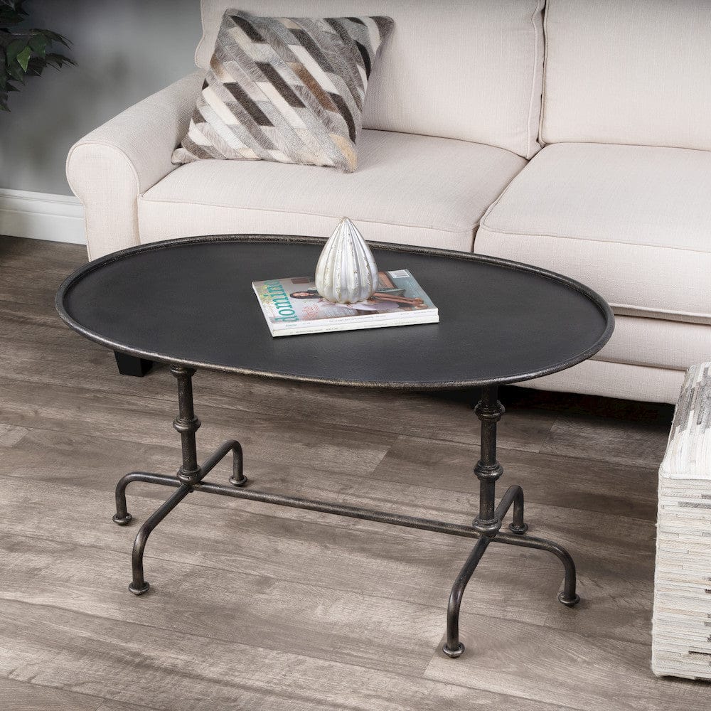 Butler Specialty Company - Kira 38 in. W Oval Metal Coffee Table, Silver - 1224025 view 6