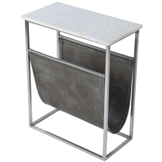 Butler Specialty Company - Koler Marble & Leather Magazine Table, Off-White - 5450389