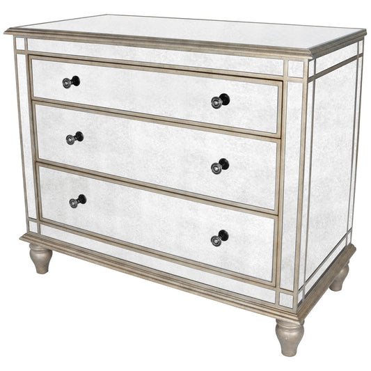 Butler Specialty Company - Laflin 38 in. W Rectangular Mirrored 3 Drawer Console Chest, Silver - 1122146