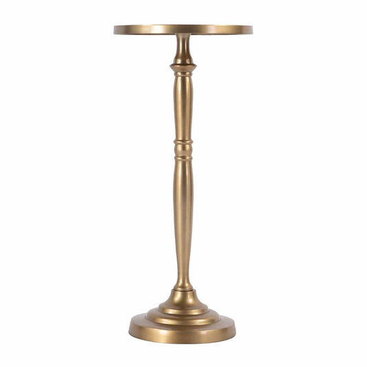 Butler Specialty Company - Langford Indoor 10 in. W Round Metal Pedestal Base Side Table, Antique Gold - 4325226 View 2