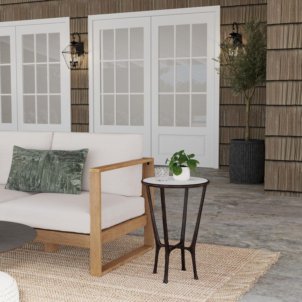 Butler Specialty Company - Lania Outdoor 16 in. W Round Marble & Metal Side Table, Bronze - 4418471 view 6