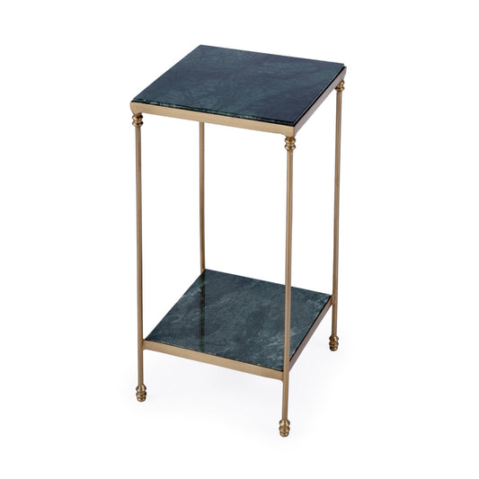 Butler Specialty Company - Larkin 12 in. Square Indoor Marble & Iron Side Table, Green - 3319475