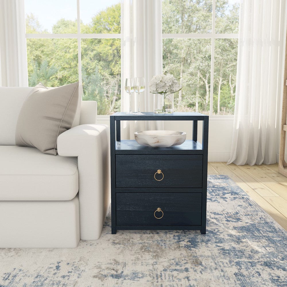 Butler Specialty Company - Lark 21 in. W Rectangular Wood 2 Drawer Nightstand, Navy Blue - 5526291 view 5