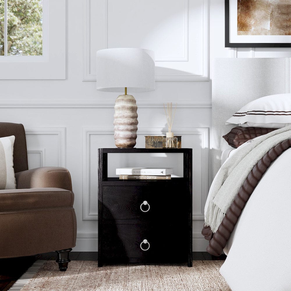 Butler Specialty Company - Lark 21 in. W Wood 2 Drawer Nightstand w Open Storage Shelf, Black - 5526432 view 6