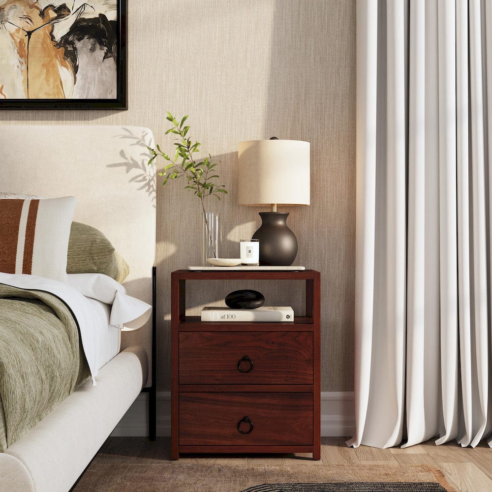 Butler Specialty Company - Lark 21 in. W Wood 2 Drawer Nightstand w Open Storage Shelf, Medium Brown - 5526489 view 6