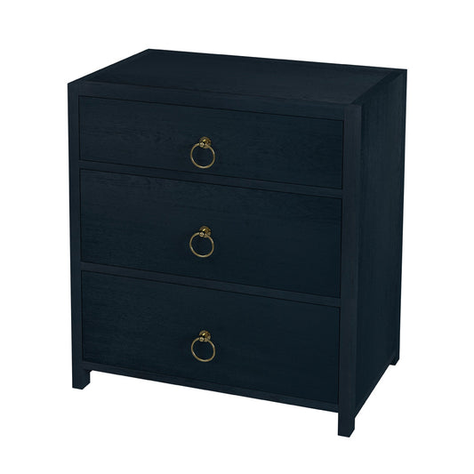 Butler Specialty Company - Lark 25 in. W Rectangular Wood 3 Drawer Nightstand, Navy Blue - 5671291
