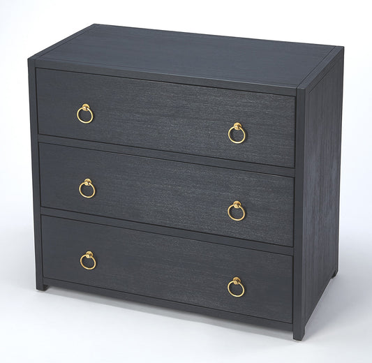 Butler Specialty Company - Lark 34 in. W Rectangular Wood 3 Drawer Dresser, Navy Blue - 5392291