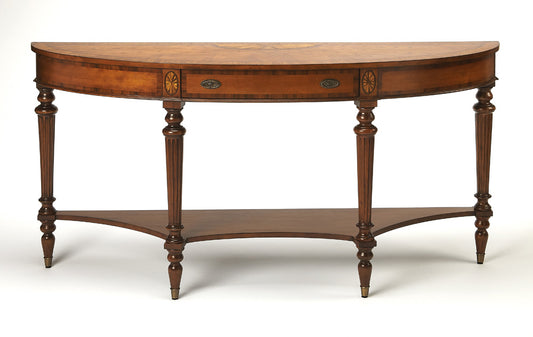 Butler Specialty Company - Connoisseur's - Latham 62 in. W Demilune Wood Console Table, Medium Brown - 1510090