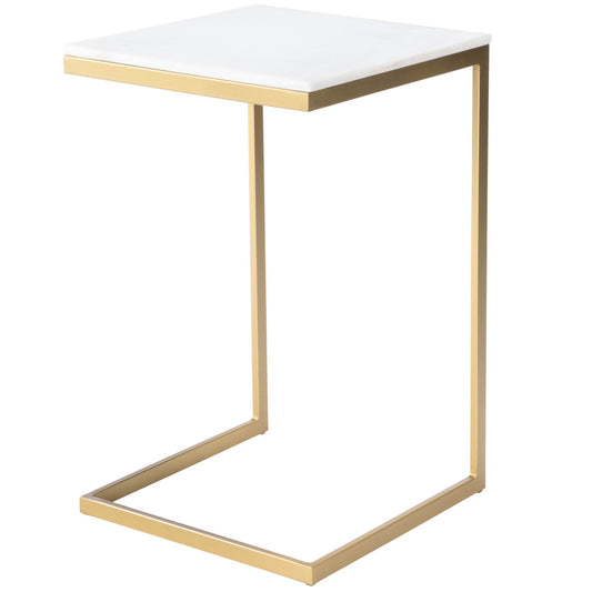 Butler Specialty Company - Lawler 16 in. W Square Marble & Metal C- Side Table, Gold - 9349025