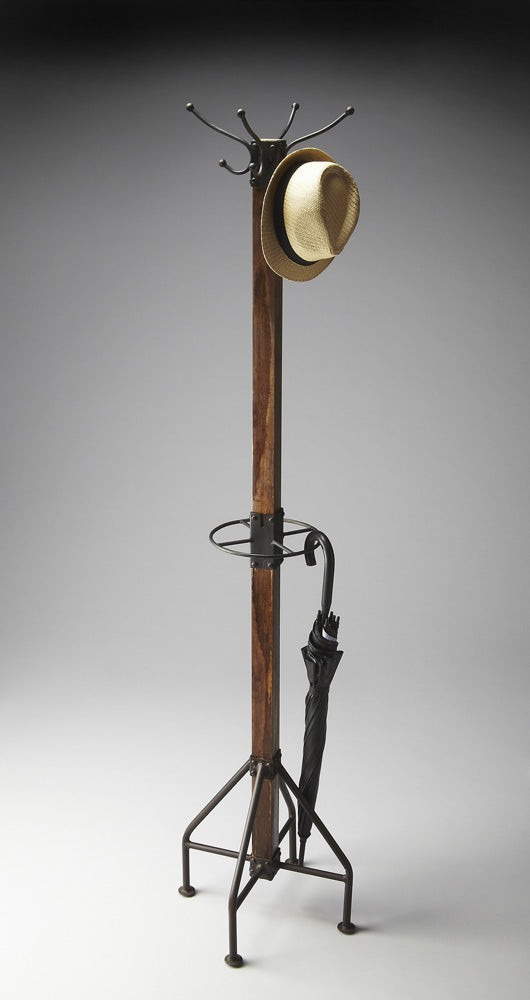 Butler Specialty Company - Logan Square 74 in. H Rustic Metal & Wood Costumer/Coat Tree, Multi-Color - 2059120