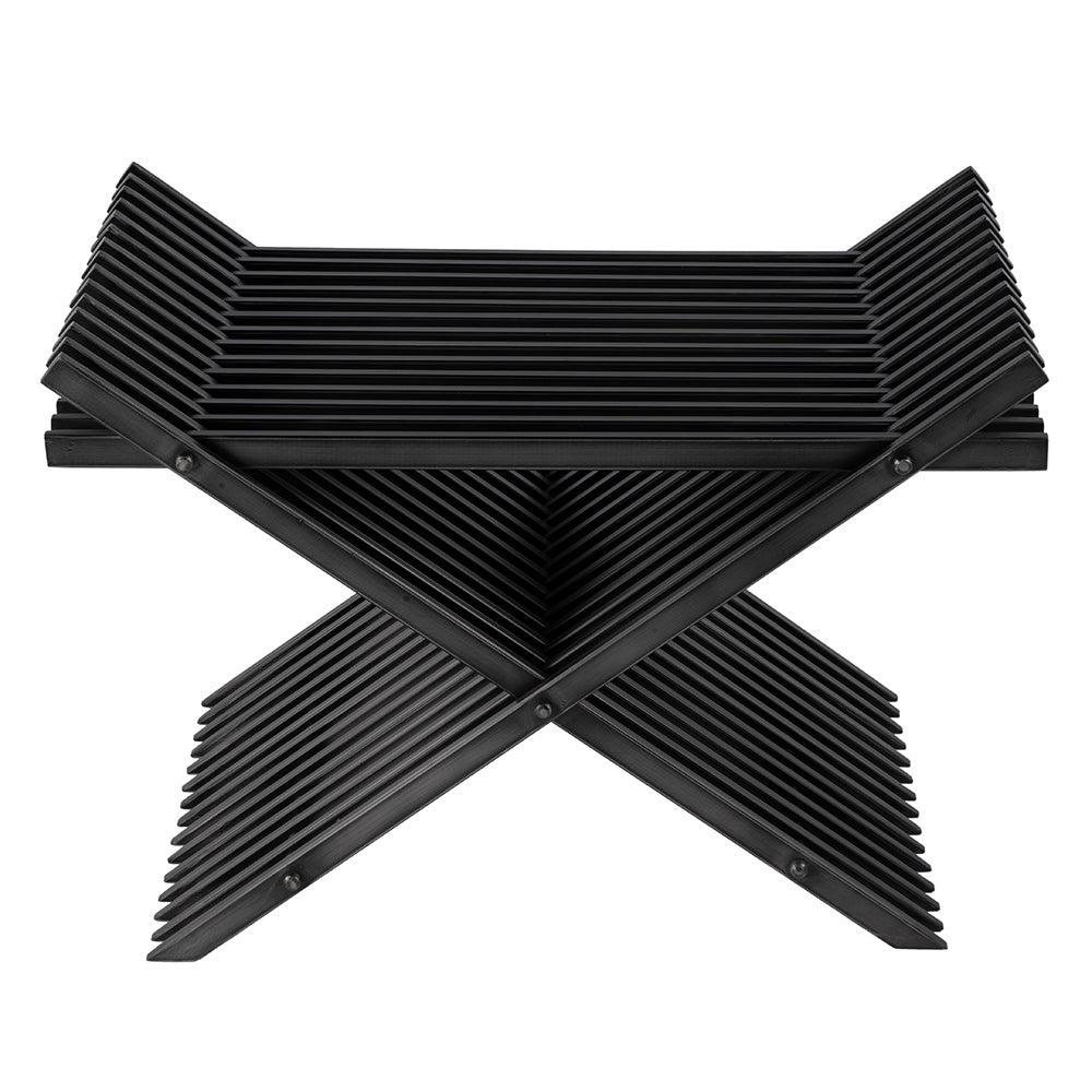 Butler Specialty Company - Lucan 15.5 in. Seat Height Iron X-Base Slatted Stool, Black - 5814025 View 3