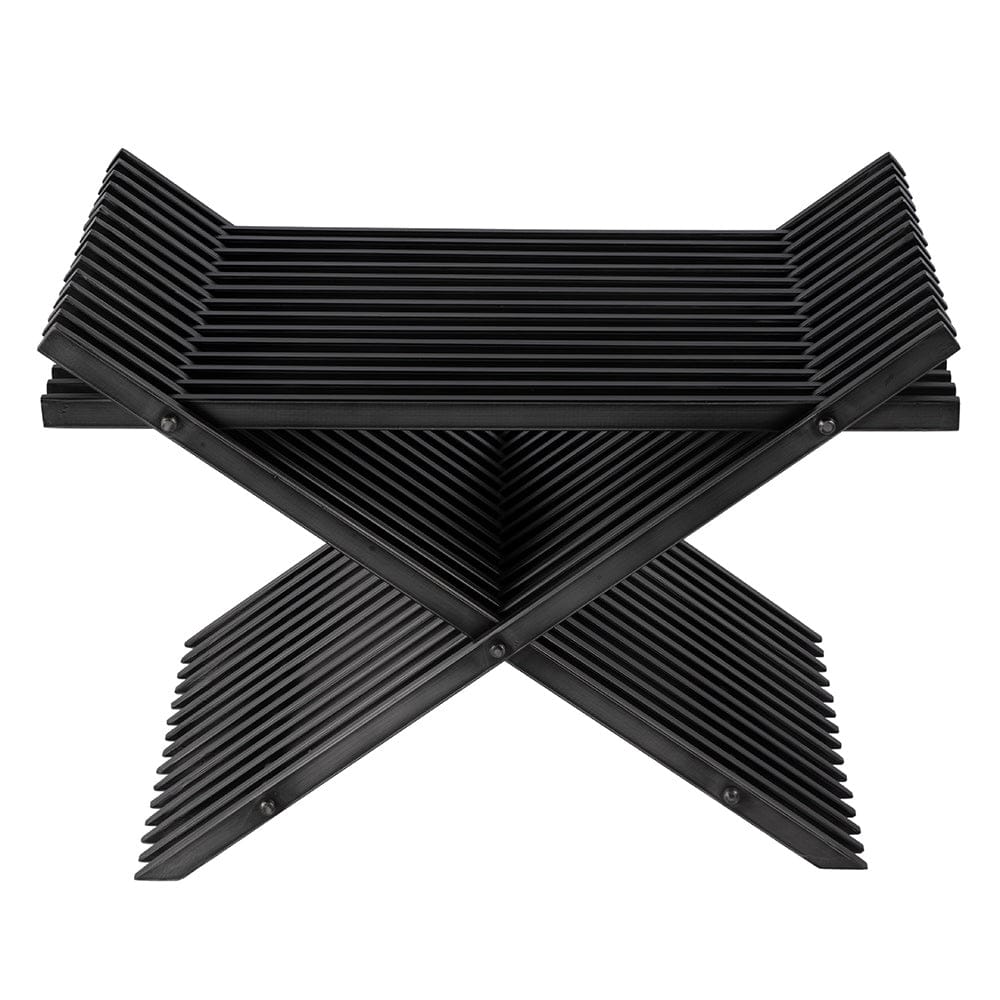 Butler Specialty Company - Lucan 15.5 in. Seat Height Iron X-Base Slatted Stool, Black - 5814025 View 3