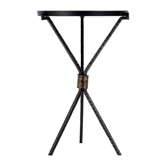 Butler Specialty Company - Lucca 14 in. W Round Aluminum and Iron Side Table with Tripod Shaped Base, Black - 5894025 view 2