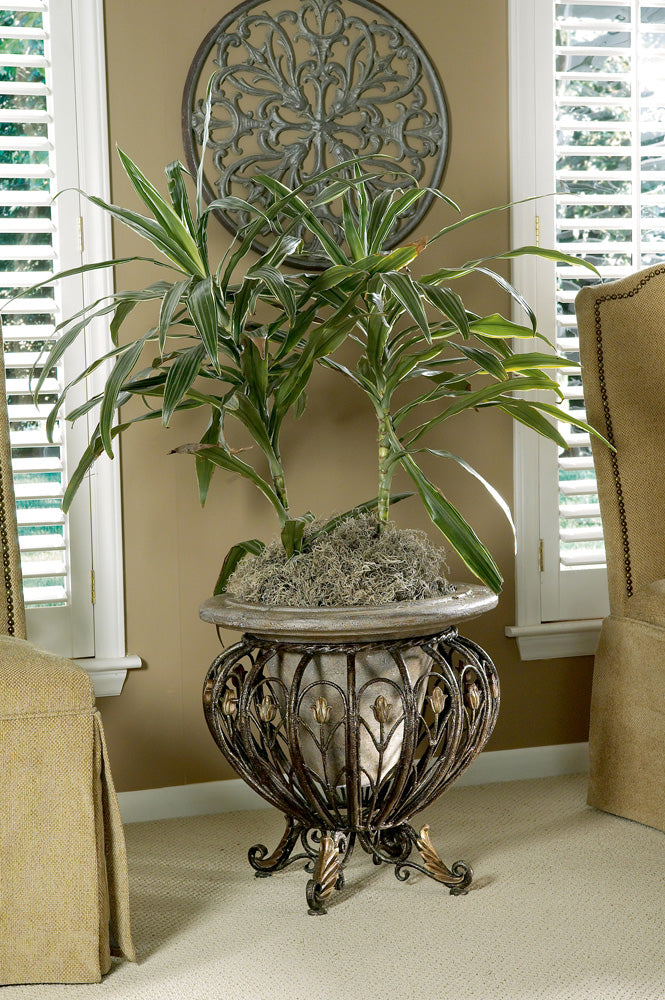 Butler Specialty Company - Matthias 20 in. H Round Metal & Stone Planter, Multi-Color - 919070
