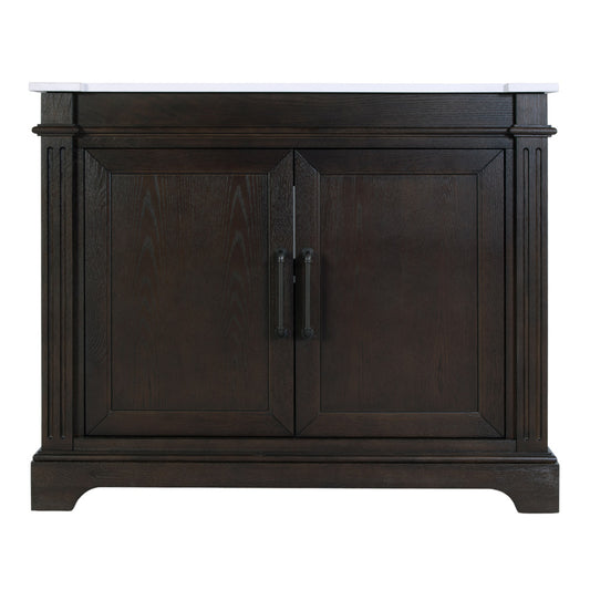 Butler Specialty Company - Maurice 42 in. W Wood & Quartz Single Bathroom Vanity, Dark Brown - 5994510 view 2