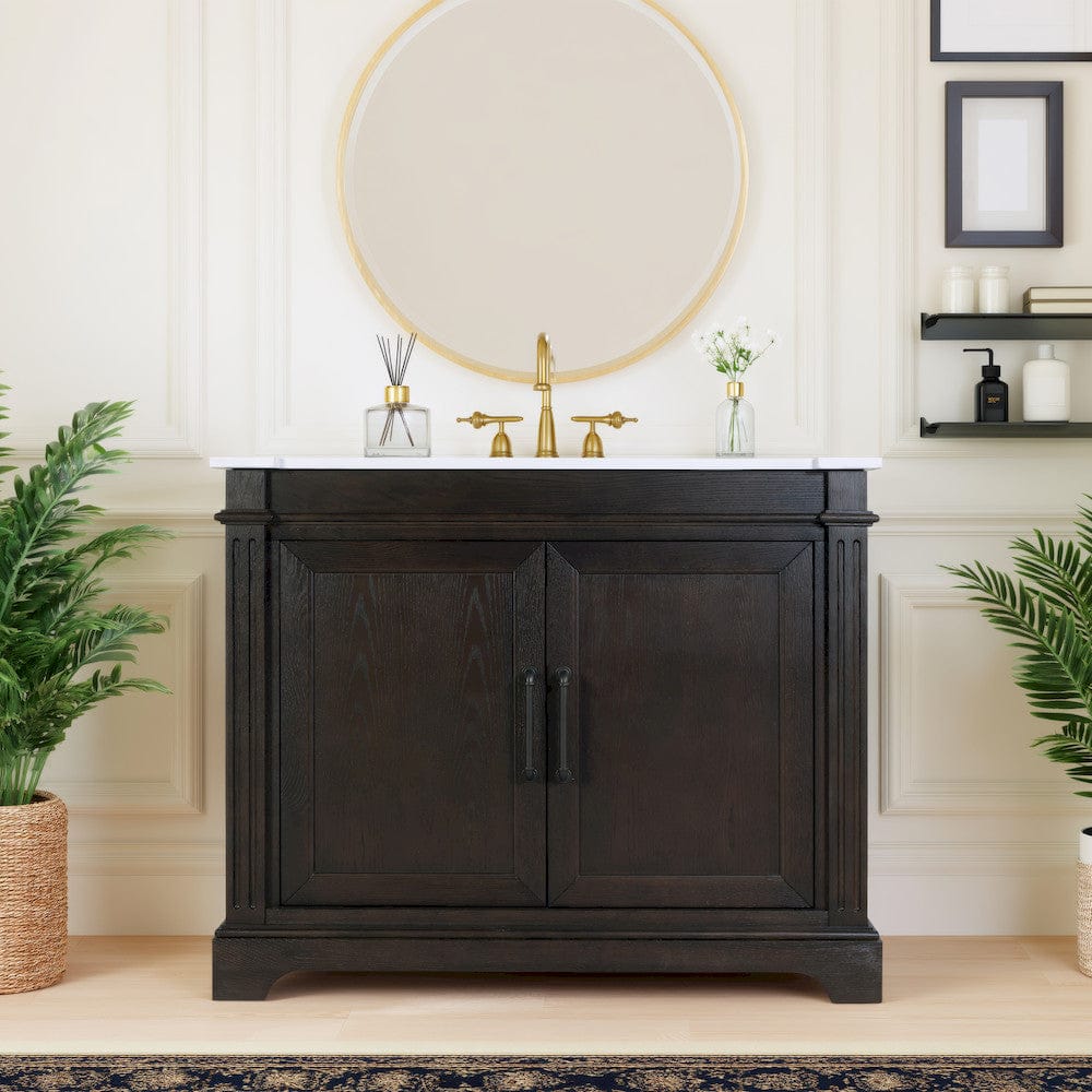 Butler Specialty Company - Maurice 42 in. W Wood & Quartz Single Bathroom Vanity, Dark Brown - 5994510 view 4