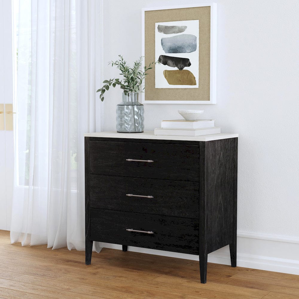 Butler Specialty Company - Mayfair 33 in. W Rectangular 3 Drawer Wood and Marble Chest, Black - 5750432 view 6