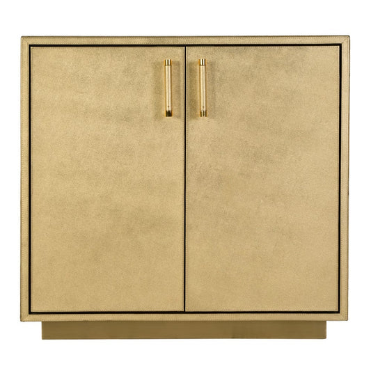 Butler Specialty Company - Medera 32 in. W Rectangular Wood and Leather 2 Door Accent Cabinet, Gold - 5946350 view 2