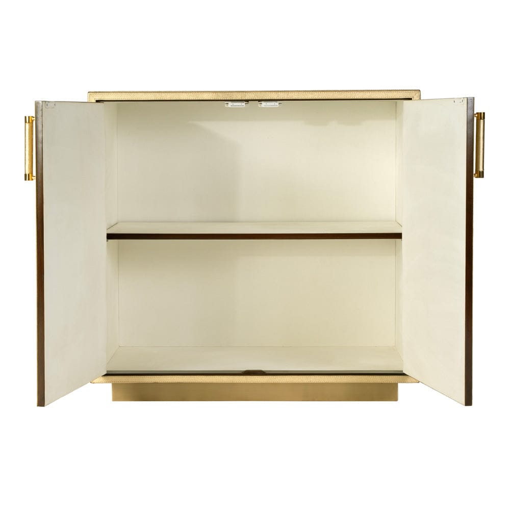 Butler Specialty Company - Medera 32 in. W Rectangular Wood and Leather 2 Door Accent Cabinet, Gold - 5946350 view 3