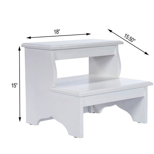 Butler Specialty Company - Melrose 15 in. H x 18 in. W 2 Step Wood Stool, White - 1922222