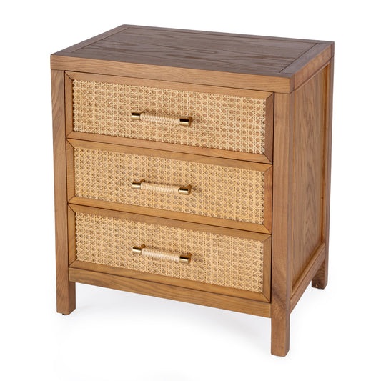 Butler Specialty Company - Mesa 25 in. W Rectangular Cane/Solid Wood 3 Drawer Chest, Natural - 9750438