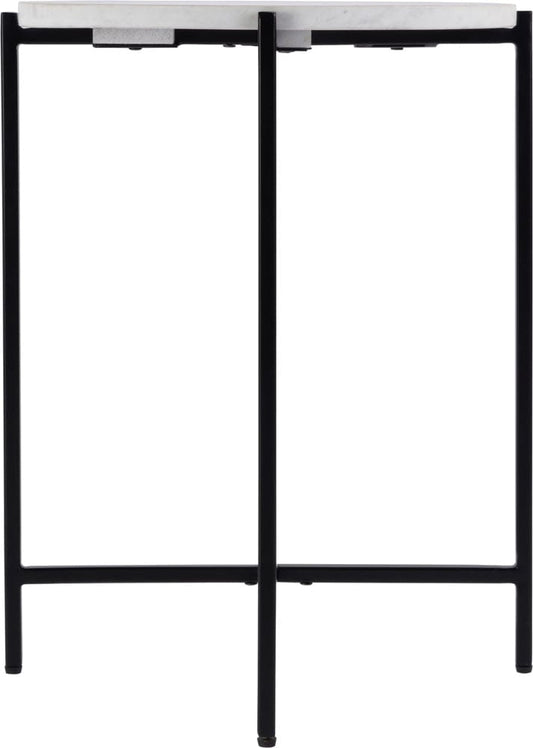 Butler Specialty Company Mirabell 19 in. W Round Marble and Iron Side Table - Black,White - 5880389 view 2