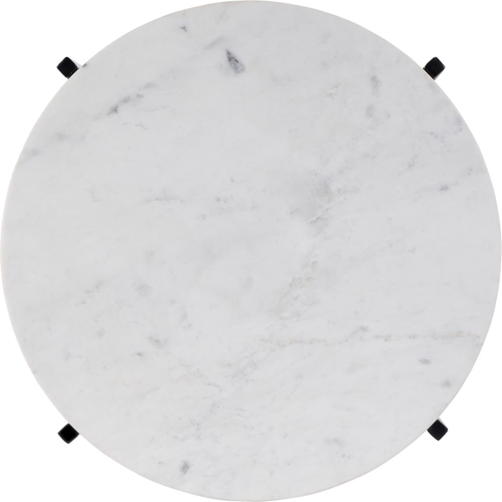Butler Specialty Company Mirabell 19 in. W Round Marble and Iron Side Table - Black,White - 5880389 view 3