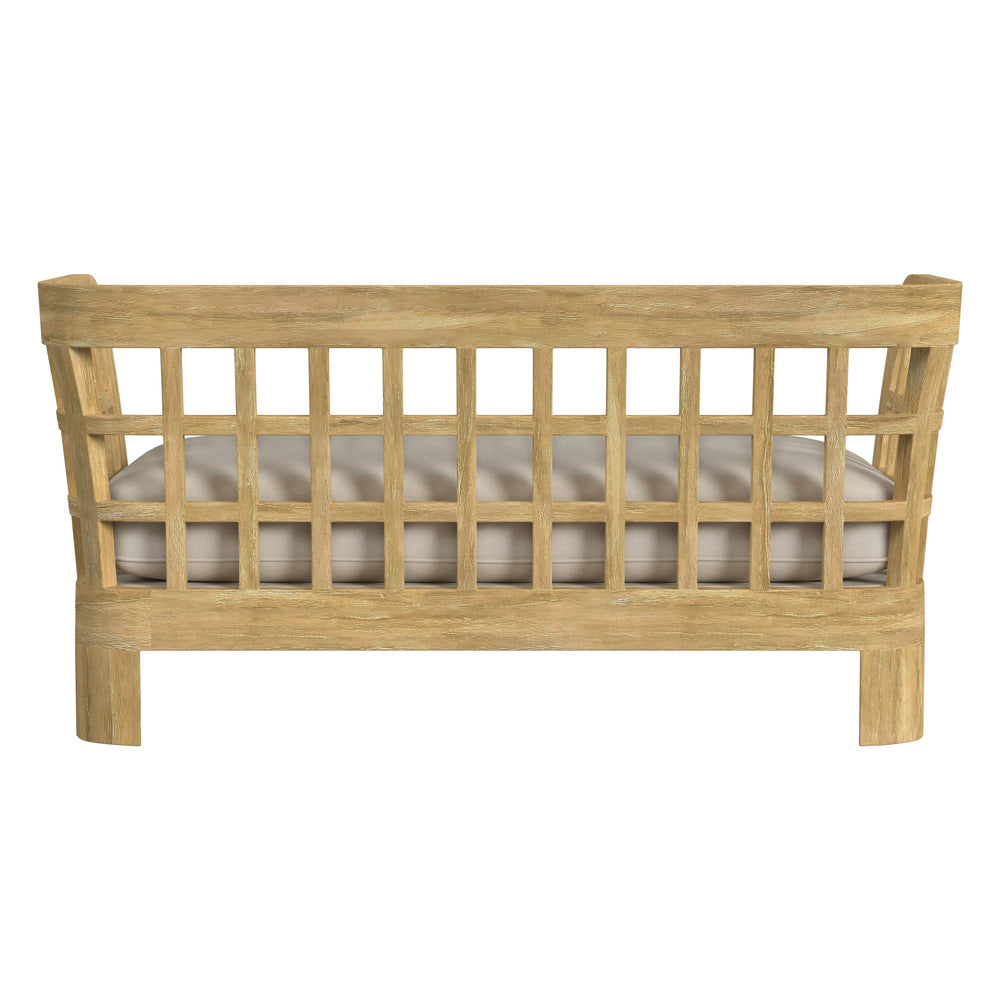 Butler Specialty Company - Monhegan Indoor/Outdoor 53 in. W Upholstered & Teak Loveseat, Light Brown - 5653436_CLOSEOUT