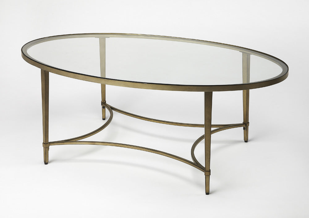 Butler Specialty Company - Monica Oval Coffee Table, Gold - 3802355