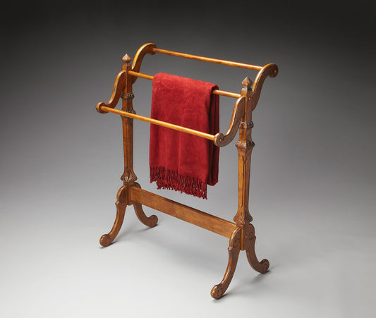 Butler Specialty Company - Newhouse 37.25 in. H x 29.25 in. W Rectangular Wood Blanket Stand, Medium Brown - 1910001