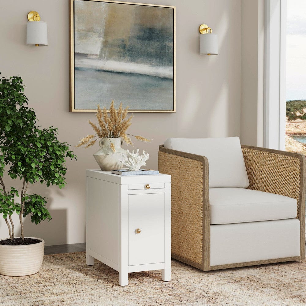 Butler Specialty Company - Nora 12 in. W Wood 1 Door End Table with Pull-Out Tray - White - 5940304 view 8