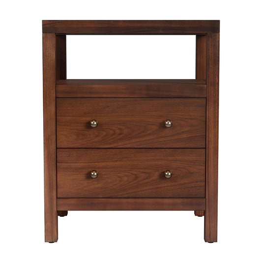 Butler Specialty Company - Nora 21 in. W Rectangular Wood 2 Drawer Nightstand w Open Shelf, Medium Brown - 5734489 View 2