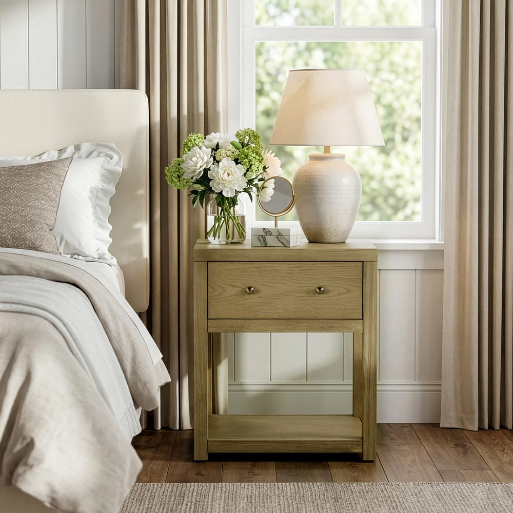 Butler Specialty Company Nora 21 In W Wood 1 Drawer Small Nightstand With Shelf Light Brown 5945492 view 7
