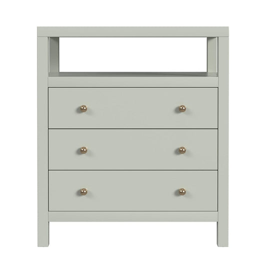 Butler Specialty Company - Nora 27 in. W Rectangular Wood 3 Drawer Tall Nightstand w Open Shelf on Top, Sage Green - 5941480 view 2