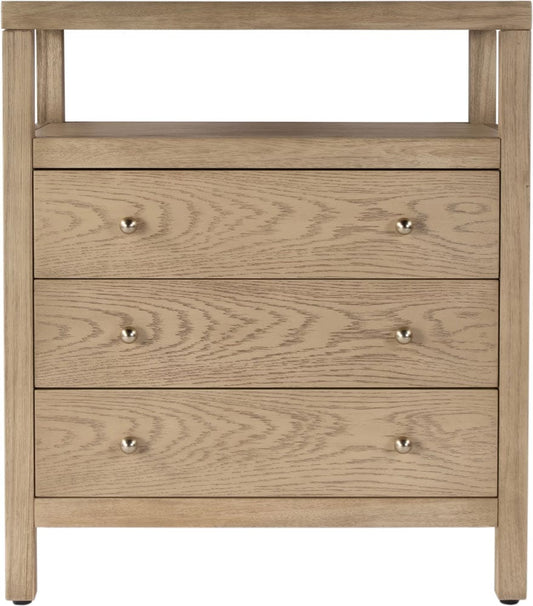 Butler Specialty Company Nora 27 in. W Wood 3 Drawer Tall Nightstand with Shelf - Light Brown - 5941492 view 2