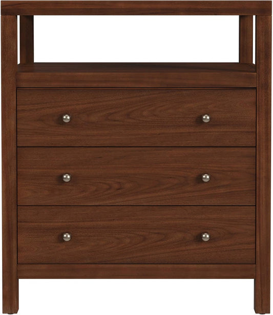 Butler Specialty Company Nora 27 in. W Wood 3 Drawer Tall Nightstand with Shelf - Medium Brown - 5941489 view 2