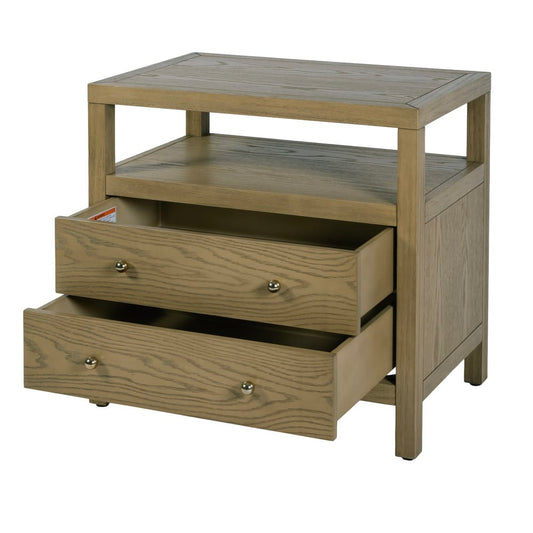 Butler Specialty Company Nora 28 In W Rectangular 2 Drawer Wide Nightstand W Open Shelf Light Brown 5732492 view 2