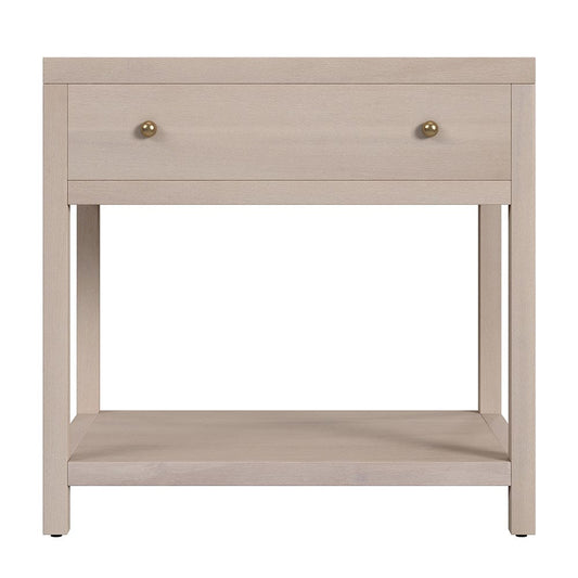 Butler Specialty Company - Nora 30 in. W Rectangular Wood 1 Drawer Wide Nightstand w Lower Open Shelf, Taupe - 5943450 View 2
