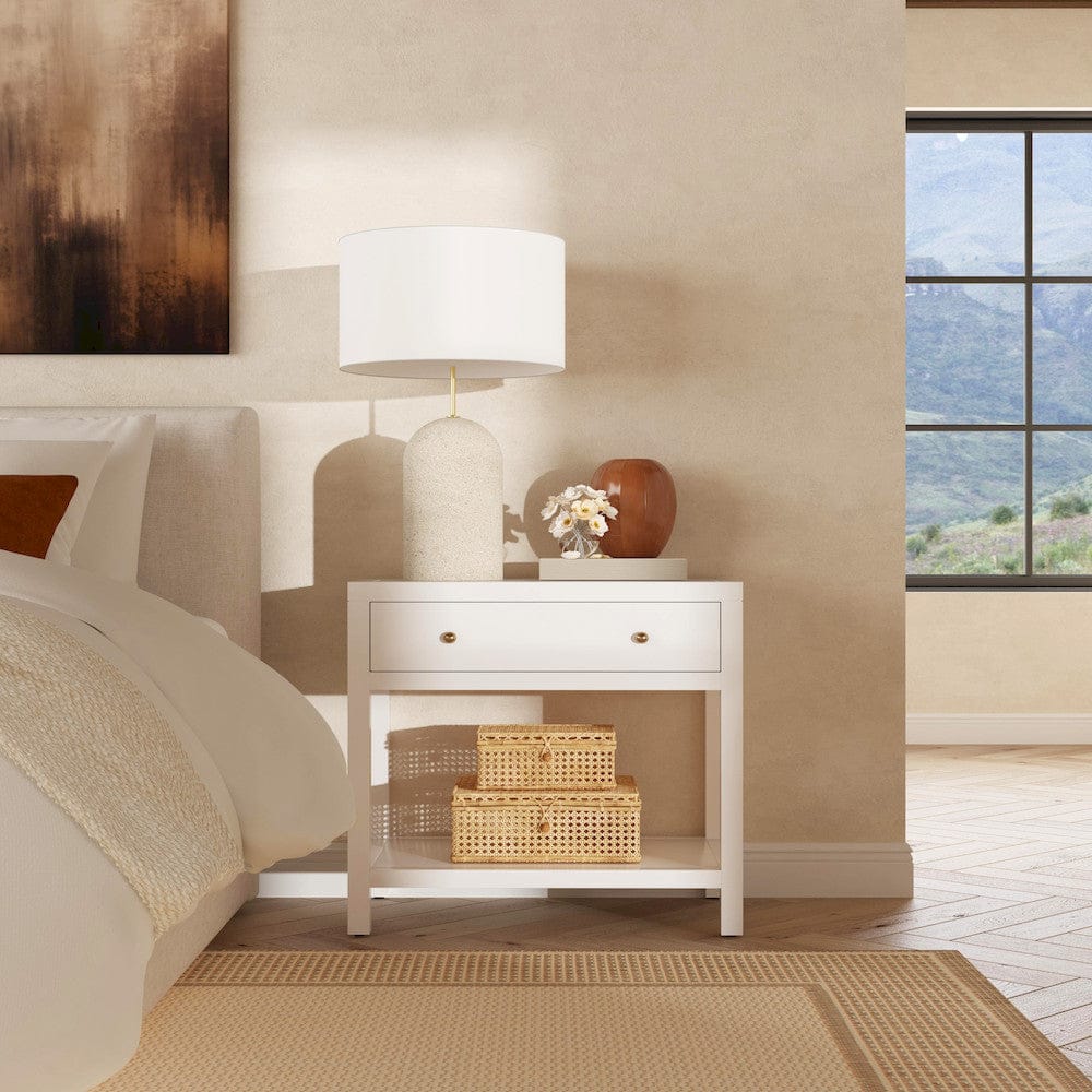 Butler Specialty Company - Nora 30 in. W Wood 1 Drawer Wide Nightstand with Shelf - White - 5943304 view 9