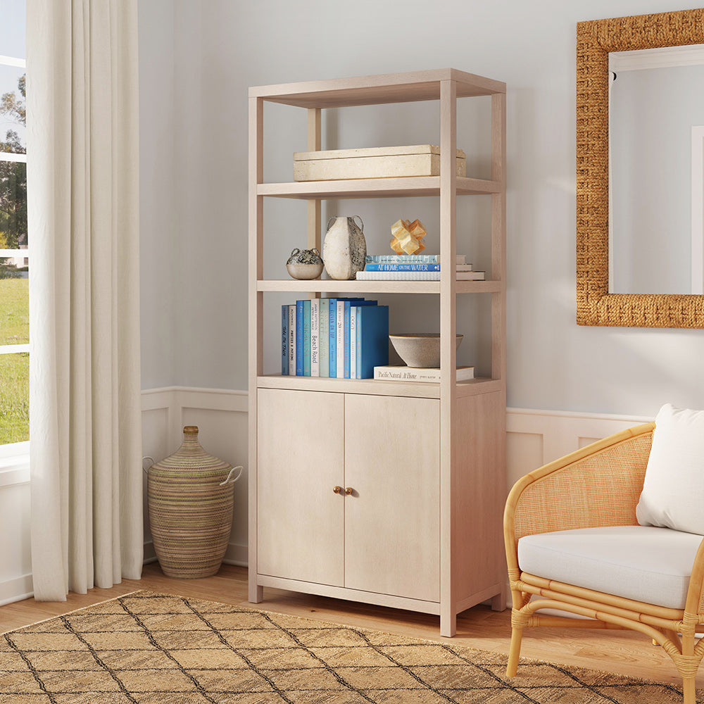 Butler Specialty Company - Nora 32 in W. x 72 in. H Wood 3- Tier Etagere Bookcase, Taupe - 5850450 View 6