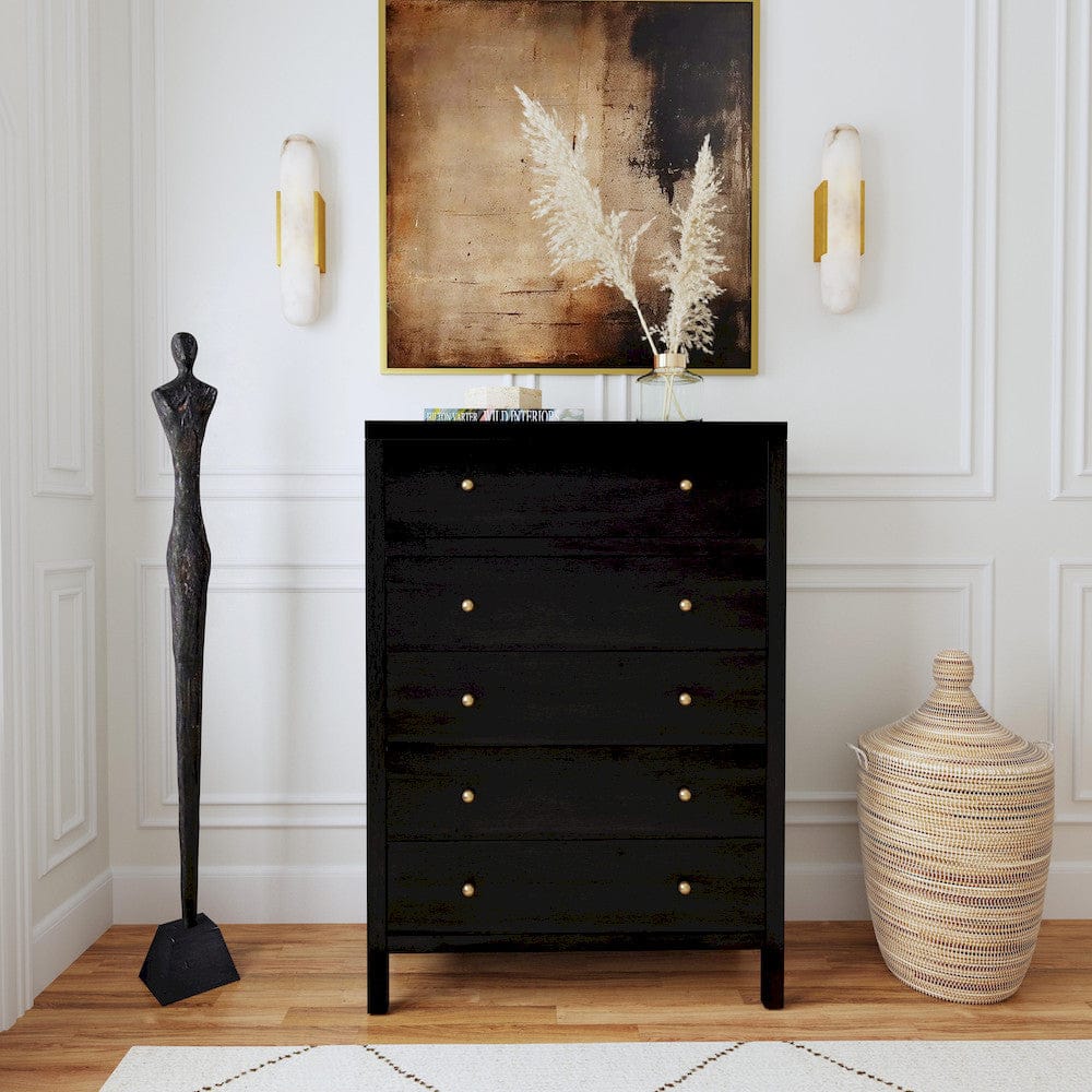 Butler Specialty Company - Nora 36 in. W Rectangular Wood 5 Drawer Tall Dresser - Coffee - 5944451 view 8