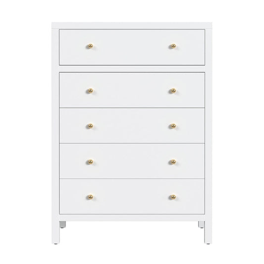 Butler Specialty Company - Nora 36 in. W Rectangular Wood 5 Drawer Tall Dresser, Smooth White - 5944304 view 2