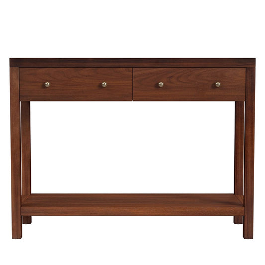 Butler Specialty Company - Nora 40 in. W Rectangular Wood 2 Drawer Console Table w Lower Open Shelf, Medium Brown - 5739489 View 2