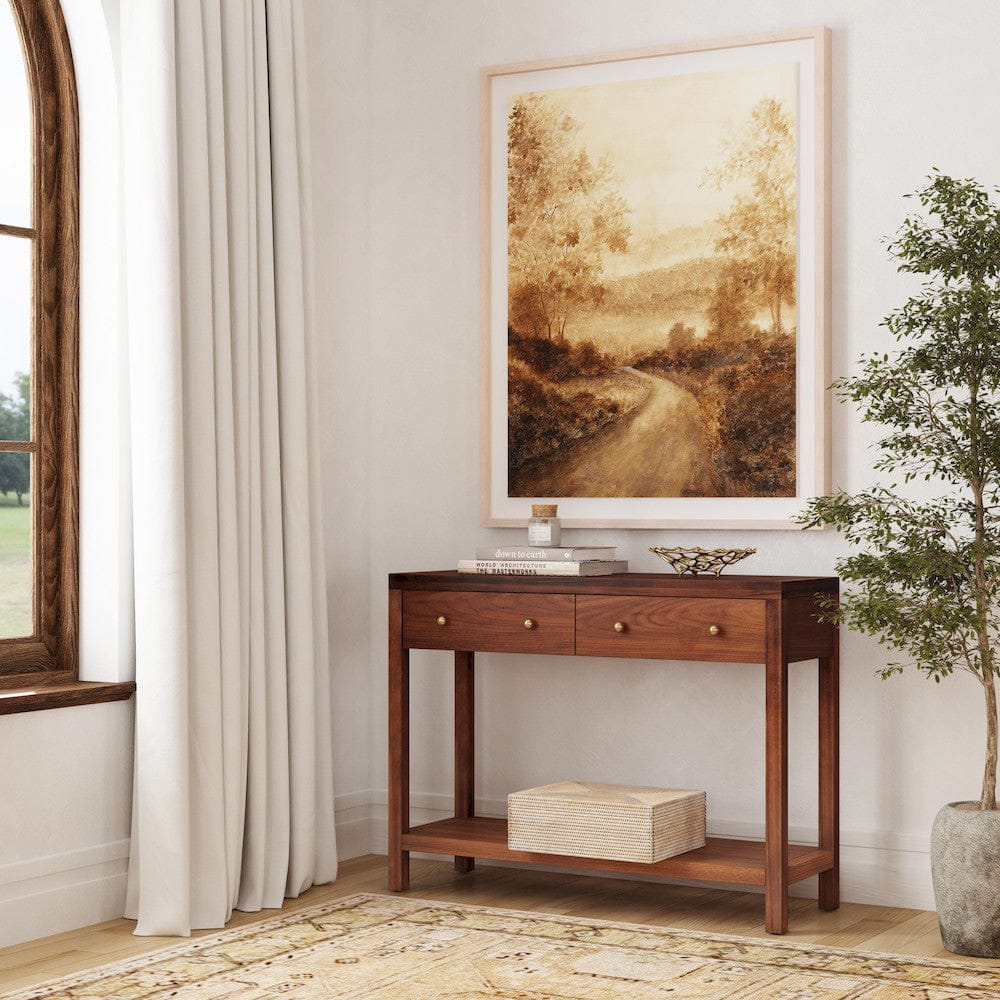Butler Specialty Company - Nora 40 in. W Rectangular Wood 2 Drawer Console Table w Lower Open Shelf, Medium Brown - 5739489 view 7