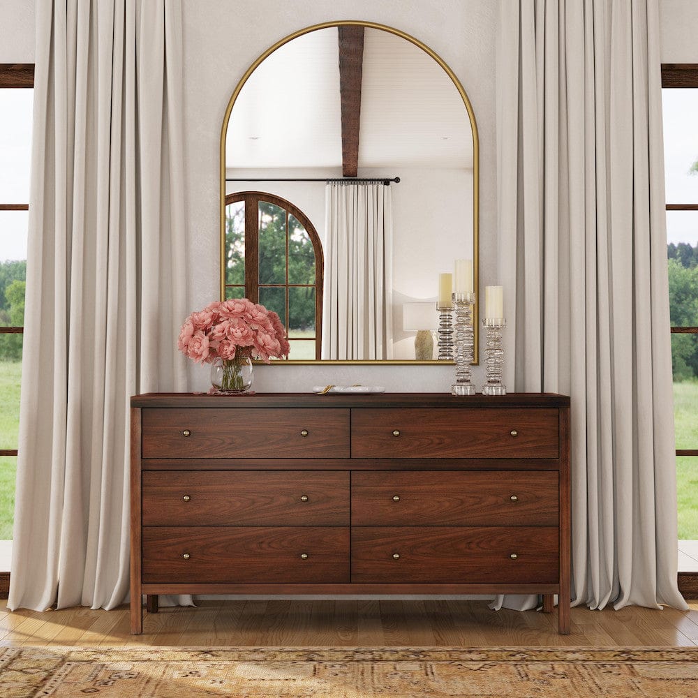 Butler Specialty Company - Nora 60 in W. Rectangular Wood 6 Drawer Dresser, Medium Brown - 5733489 view 7