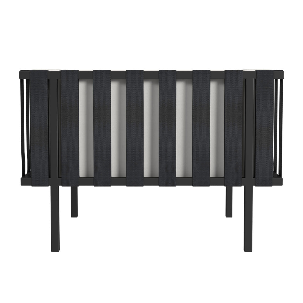 Butler Specialty Company - Norway Indoor/Outdoor 33 in. W Upholstered & Metal Club Chair with Cushion, Black/White - 5721437