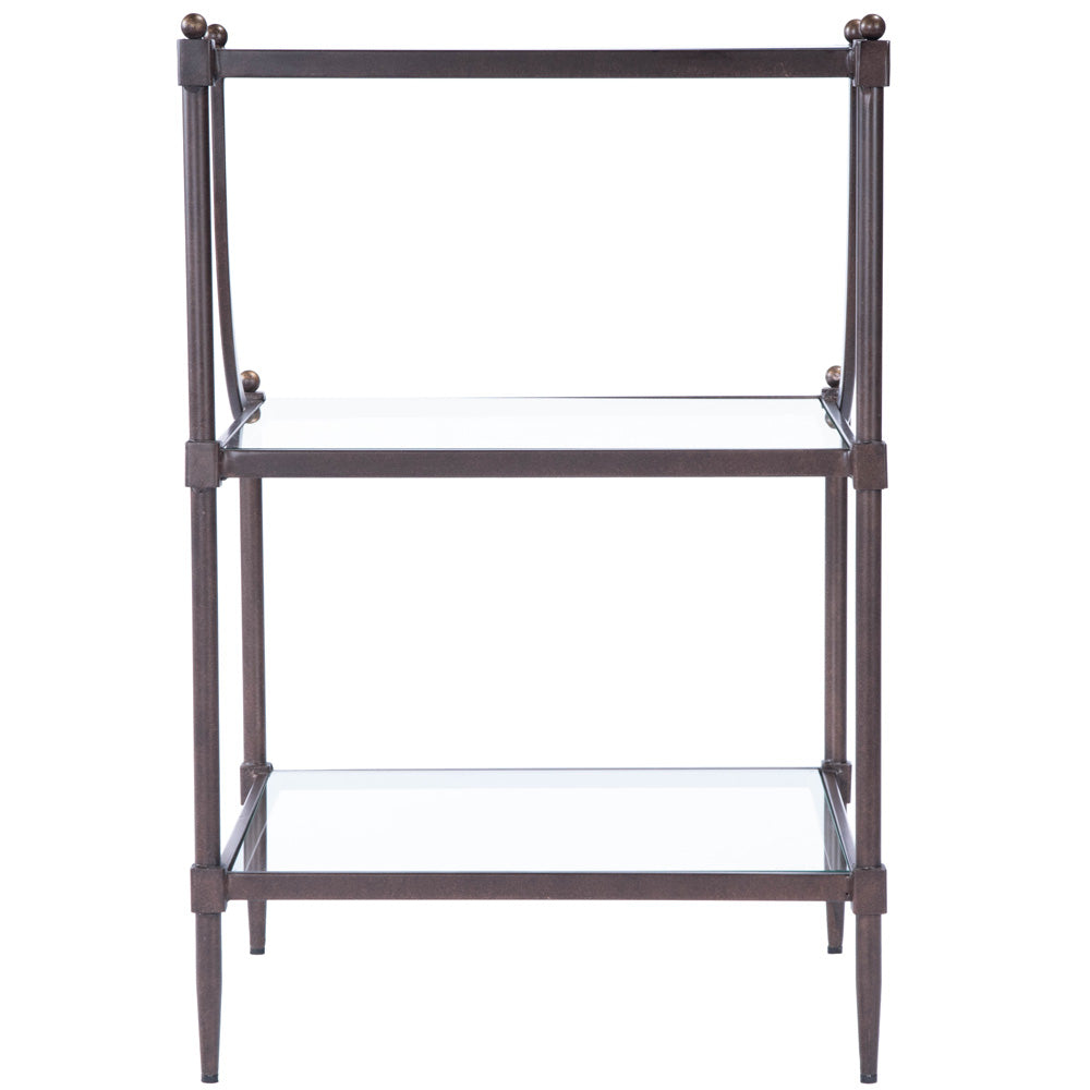 Butler Specialty Company - Peninsula 20 in. W Rectangular Glass & Metal 3 Tier Side Table, Bronze - 7015030