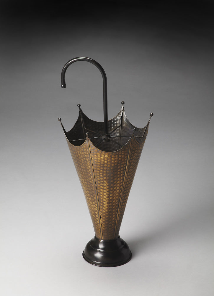 Butler Specialty Company - Hors D'oeuvres - Poppins 27.5 in. H Antique Brass & Iron Umbrella Stand, Gold - 3285016