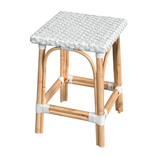 Butler Specialty Company - Riviera 24 in. Seat Height Square Rattan Counter Height Stool, Glossy White - 5757304
